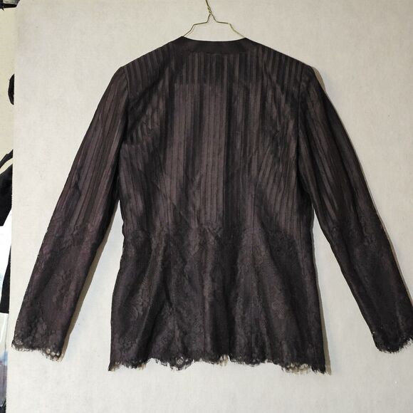 KAREN LAWRENCE BY MATTHEW DRESS Size 6 Chocolate Brown Silk/Lace Gown and Jacket - Picture 6 of 16